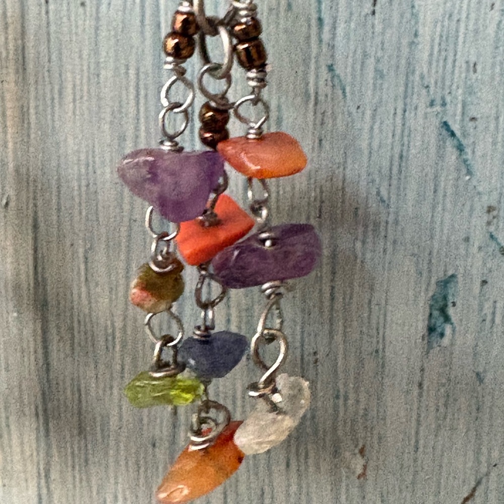 Colorful Beaded Dangle Earrings - Picture 4 of 9